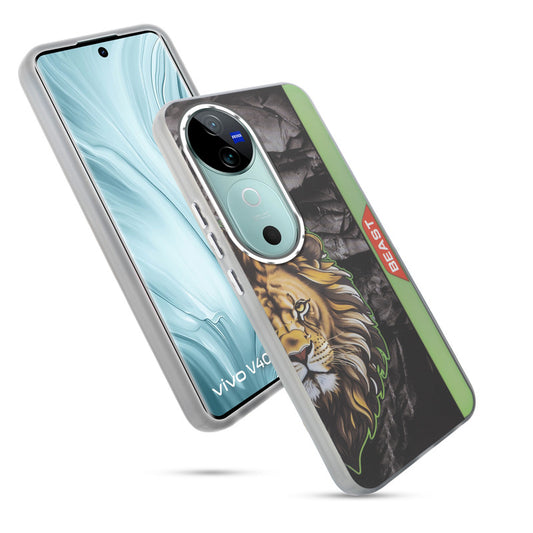 Beast Mode Animal Printed Back Case For Vivo V40 5G With Hard Back & Glow Effect