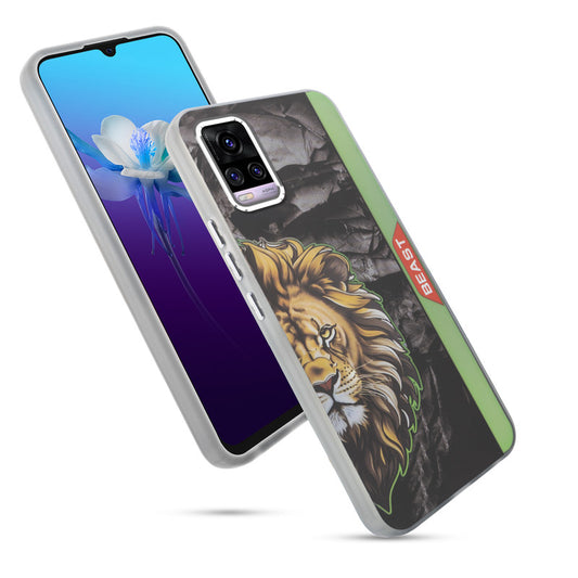 Beast Mode Animal Printed Back Case For Vivo V20 With Hard Back & Glow Effect