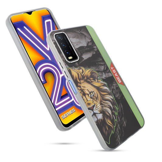 Beast Mode Animal Printed Back Case For Vivo Y20 With Hard Back & Glow Effect