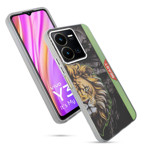 Beast Mode Animal Printed Back Case For Vivo Y35 With Hard Back & Glow Effect