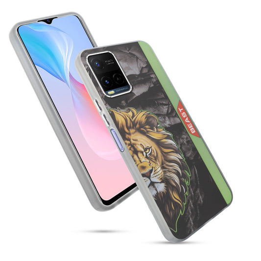 Beast Mode Animal Printed Back Case For Vivo Y21 2021 With Hard Back & Glow Effect