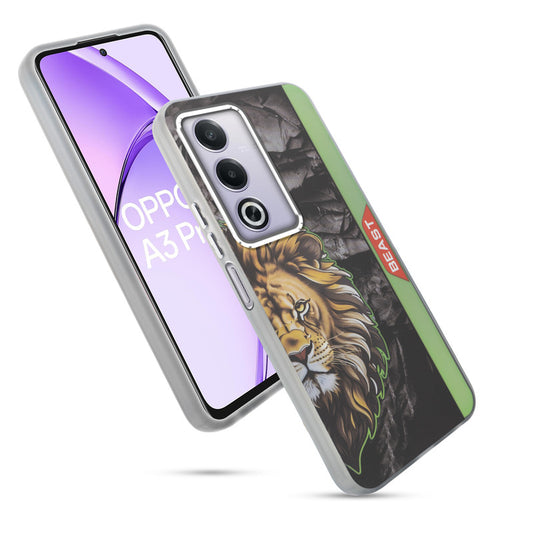 Beast Mode Animal Printed Back Case For Oppo A3 Pro 5G With Hard Back & Glow Effect