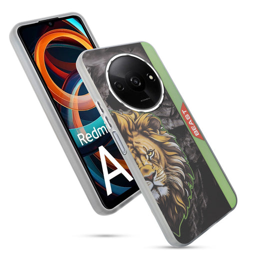 Beast Mode Animal Printed Back Case For Redmi A3 2024 With Hard Back & Glow Effect