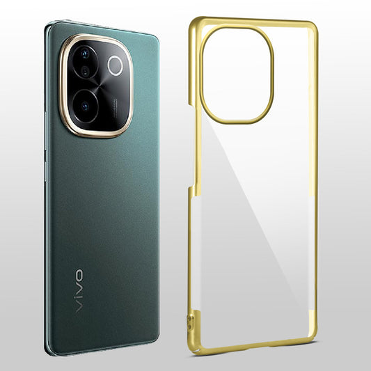 Crystal Clear Premium Case with Shiny Colorful Edges and Precise Cutouts for Vivo T3 Pro 5G