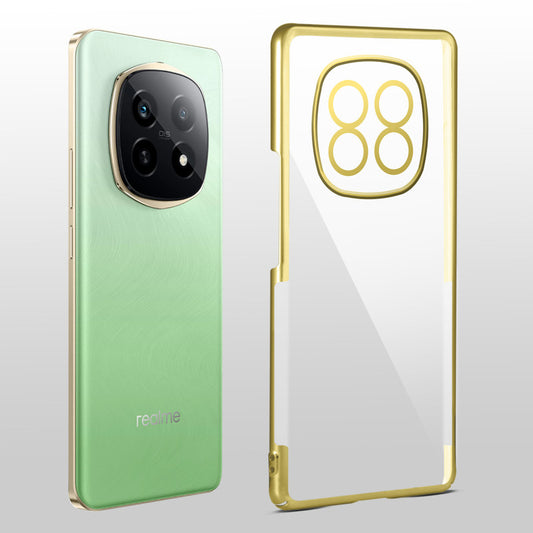 Crystal Clear Premium Case with Shiny Colorful Edges and Precise Cutouts for Realme P2 Pro 5G