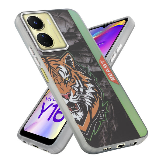 Beast Mode Animal Printed Back Case For Vivo Y16 With Hard Back & Glow Effect