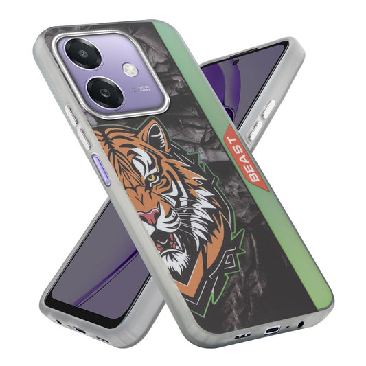 Beast Mode Animal Printed Back Case For Oppo A3x 5G With Hard Back & Glow Effect