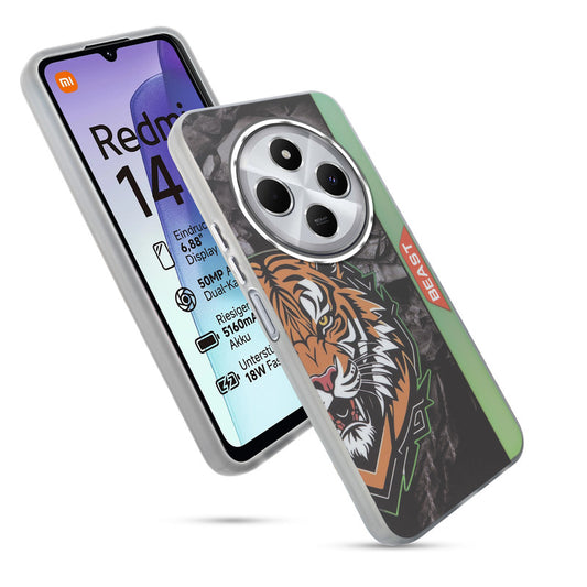 Beast Mode Animal Printed Back Case For Redmi 14C 5G With Hard Back & Glow Effect