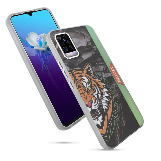 Beast Mode Animal Printed Back Case For Vivo V20 With Hard Back & Glow Effect