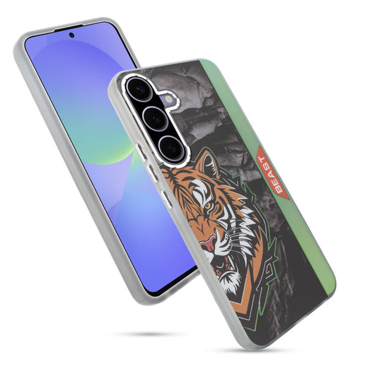 Beast Mode Animal Printed Back Case For Samsung A36 5G With Hard Back & Glow Effect