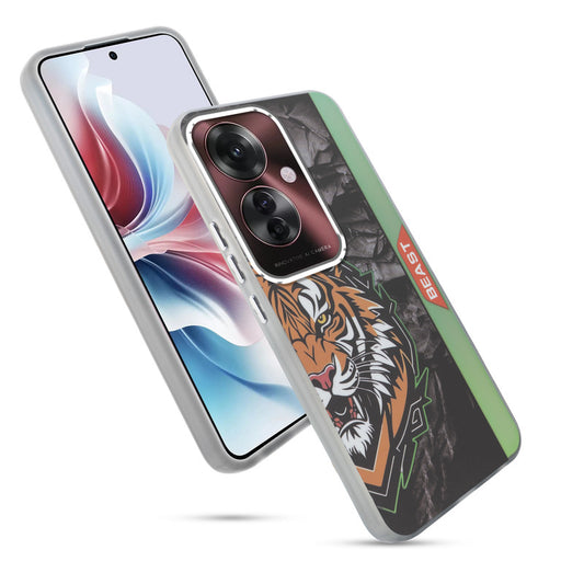 Beast Mode Animal Printed Back Case For Oppo F25 Pro 5G With Hard Back & Glow Effect