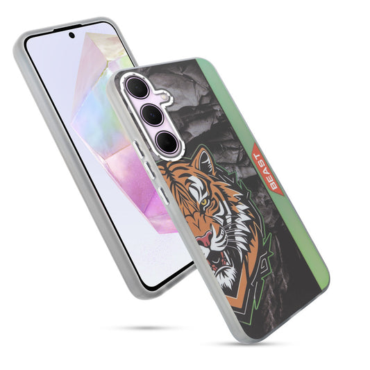 Beast Mode Animal Printed Back Case For Samsung A35 5G With Hard Back & Glow Effect