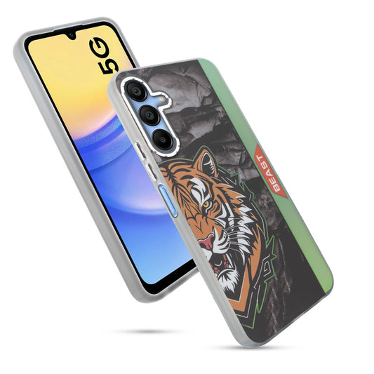Beast Mode Animal Printed Back Case For Samsung A15 5G With Hard Back & Glow Effect