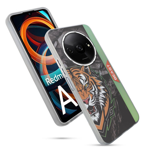 Beast Mode Animal Printed Back Case For Redmi A3 2024 With Hard Back & Glow Effect