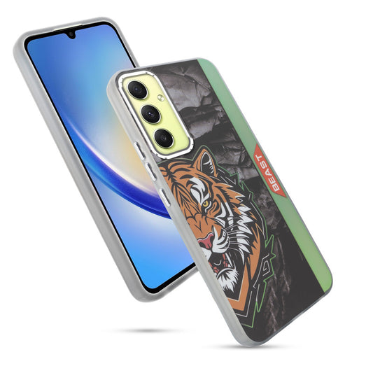Beast Mode Animal Printed Back Case For Samsung A34 5G With Hard Back & Glow Effect