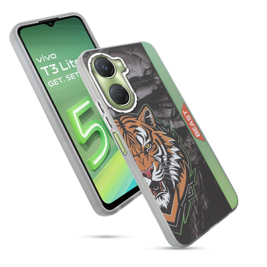 Beast Mode Animal Printed Back Case For Vivo T3 Lite 5G With Hard Back & Glow Effect