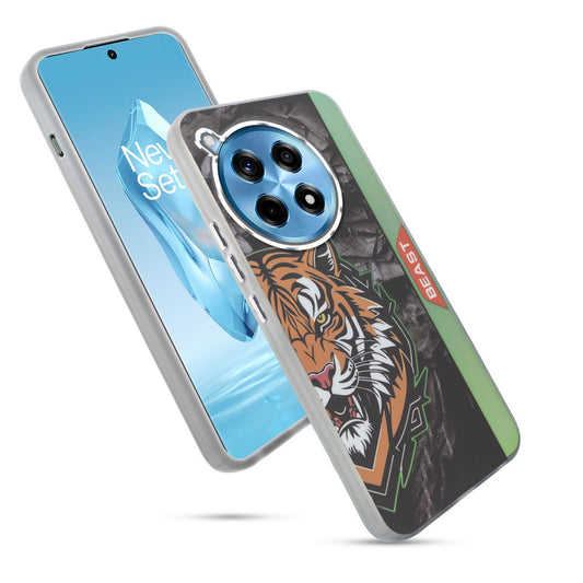 Beast Mode Animal Printed Back Case For OnePlus 12R 5G With Hard Back & Glow Effect