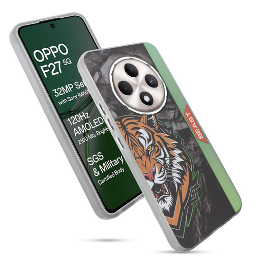 Beast Mode Animal Printed Back Case For Oppo F27 5G With Hard Back & Glow Effect