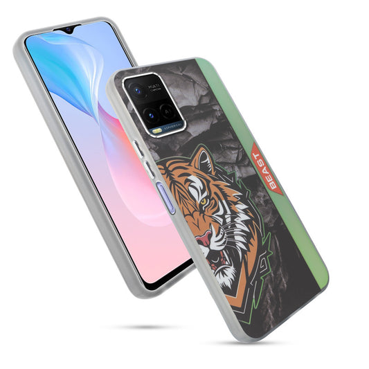 Beast Mode Animal Printed Back Case For Vivo Y21 2021 With Hard Back & Glow Effect