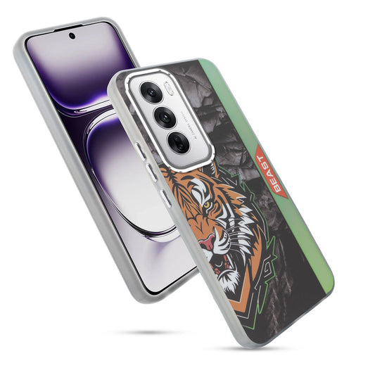 Beast Mode Animal Printed Back Case For Oppo Reno 12 5G With Hard Back & Glow Effect
