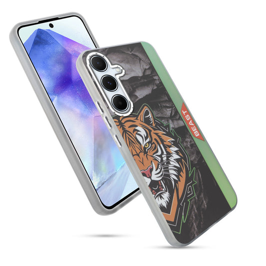Beast Mode Animal Printed Back Case For Samsung A55 5G With Hard Back & Glow Effect
