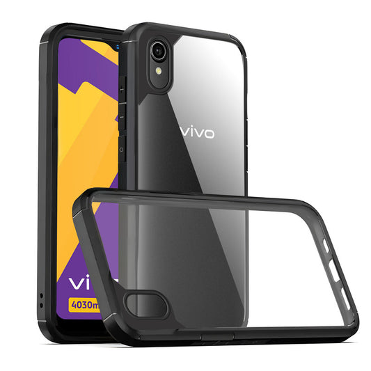 Silicone Frame Transparent Hard Back Cover for Vivo Y91i