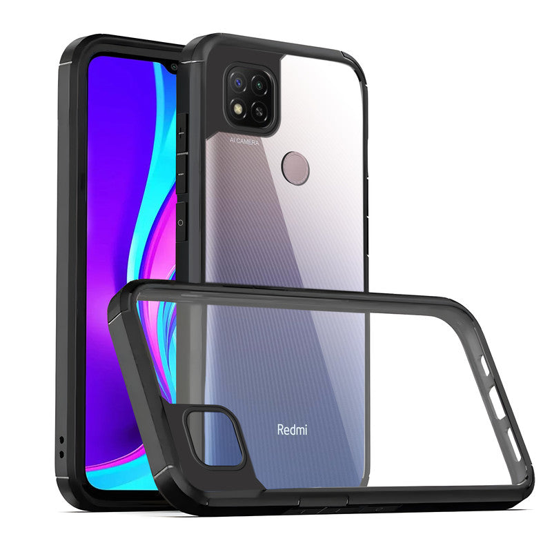 Silicone Frame Transparent Hard Back Cover for Redmi 9