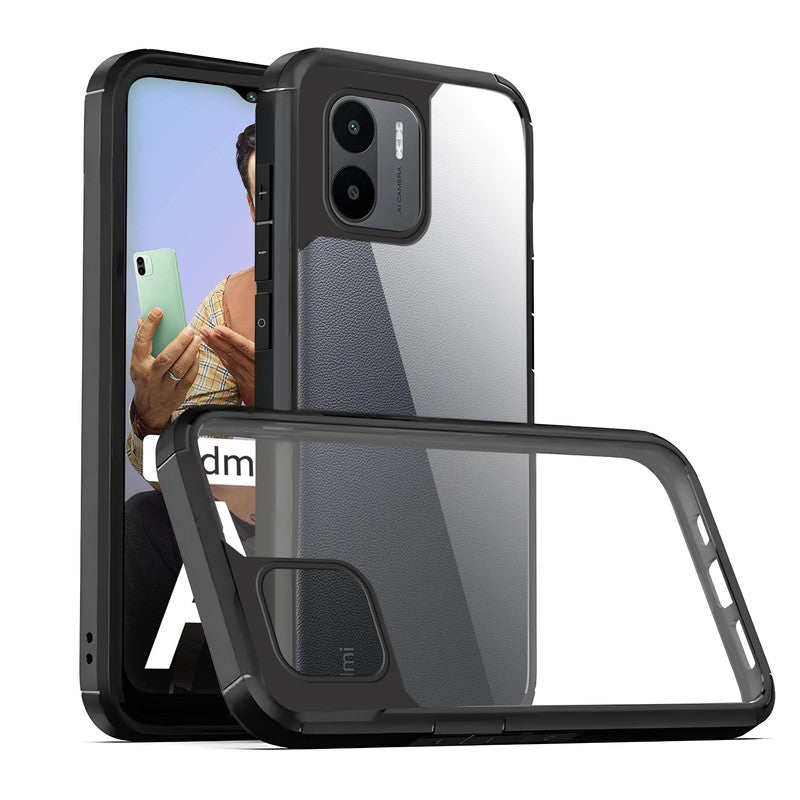 Silicone Frame Transparent Hard Back Cover for Redmi A2 2023