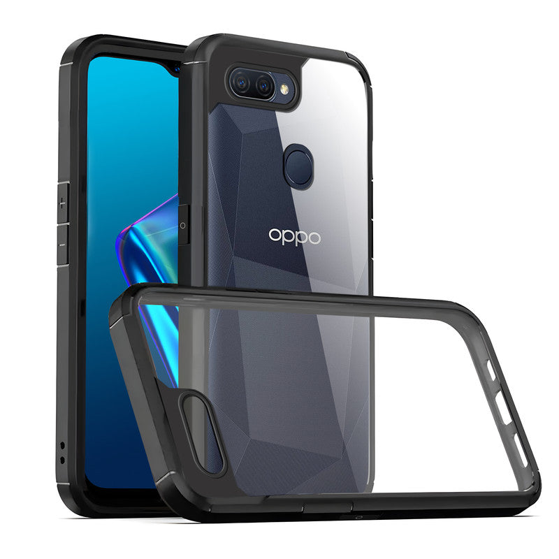 Silicone Frame Transparent Hard Back Cover for Oppo A12