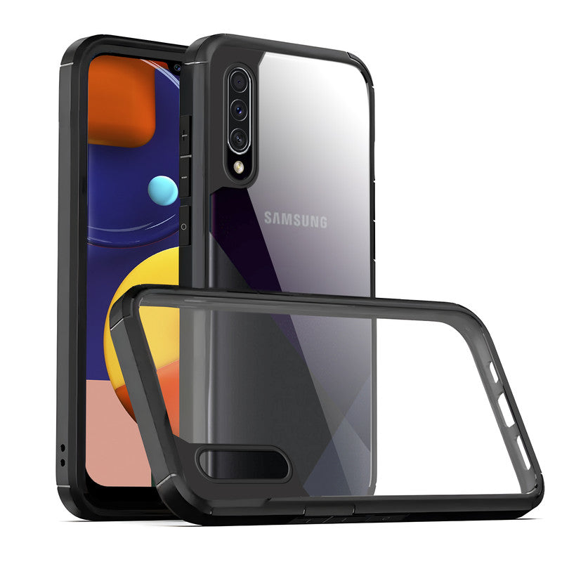 Silicone Frame Transparent Hard Back Cover for Samsung A50s