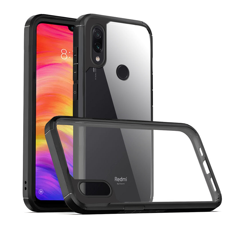 Silicone Frame Transparent Hard Back Cover for Redmi Note 7