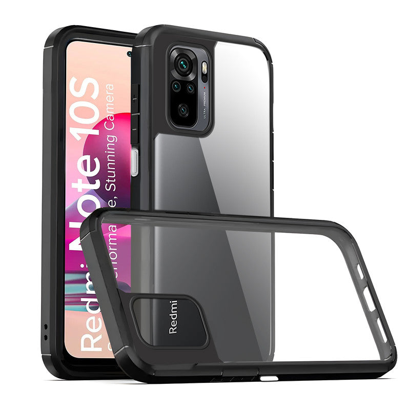Silicone Frame Transparent Hard Back Cover for Redmi Note 10s