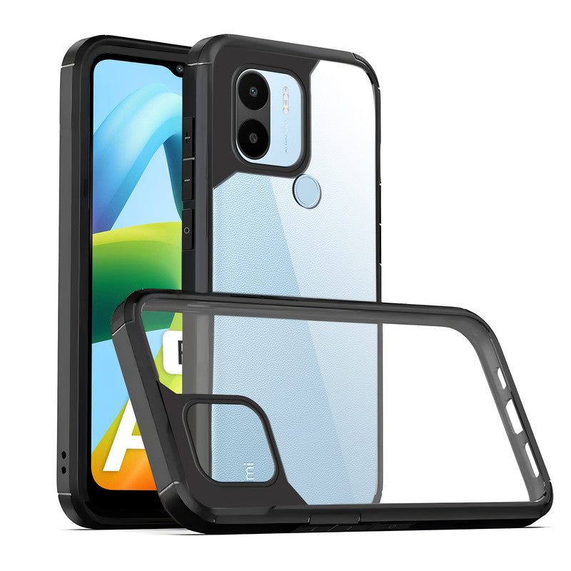 Silicone Frame Transparent Hard Back Cover for Redmi A1 Plus
