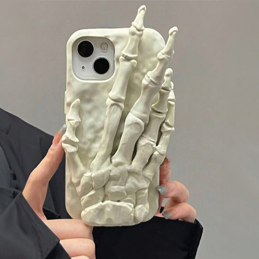3D Skeleton Hand Holder Silicone Back Cover For Apple iPhone 13