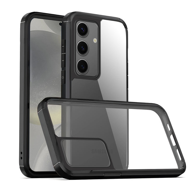 Silicone Frame Transparent Hard Back Cover for Samsung S24 5G