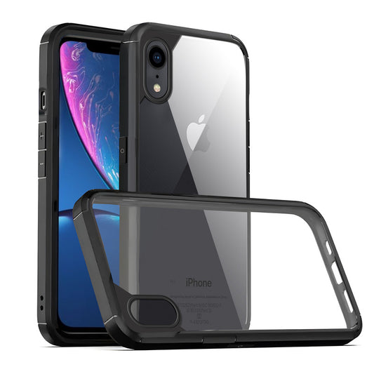 Silicone Frame Transparent Hard Back Cover for Apple iPhone XR
