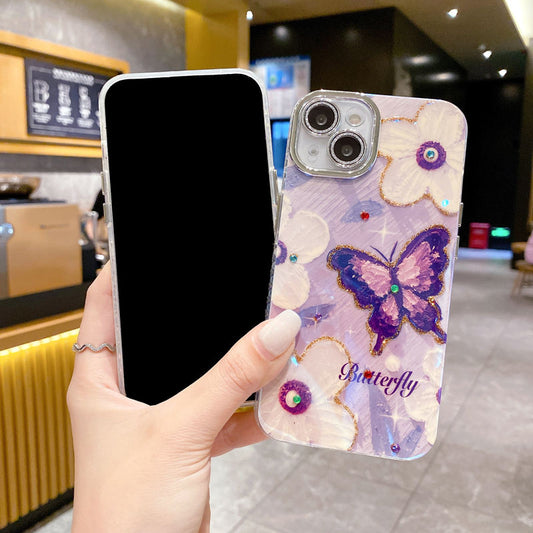 Luxury Glittery Butterfly Back Cover for Apple iPhone 14 Pro