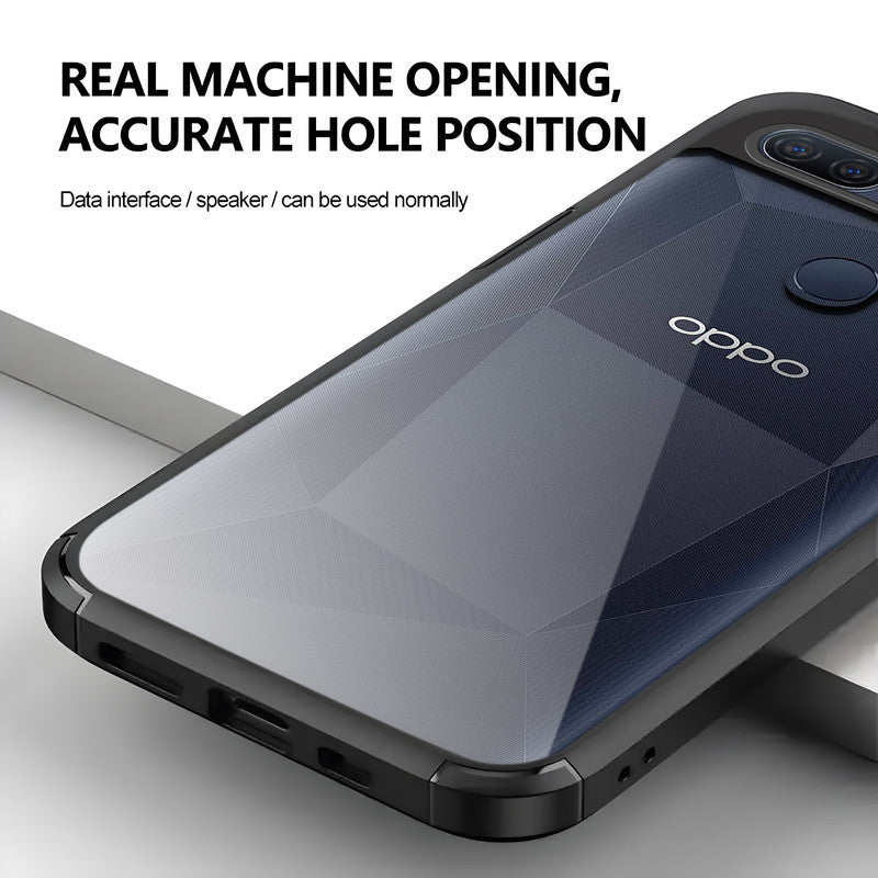 Silicone Frame Transparent Hard Back Cover for Oppo A12