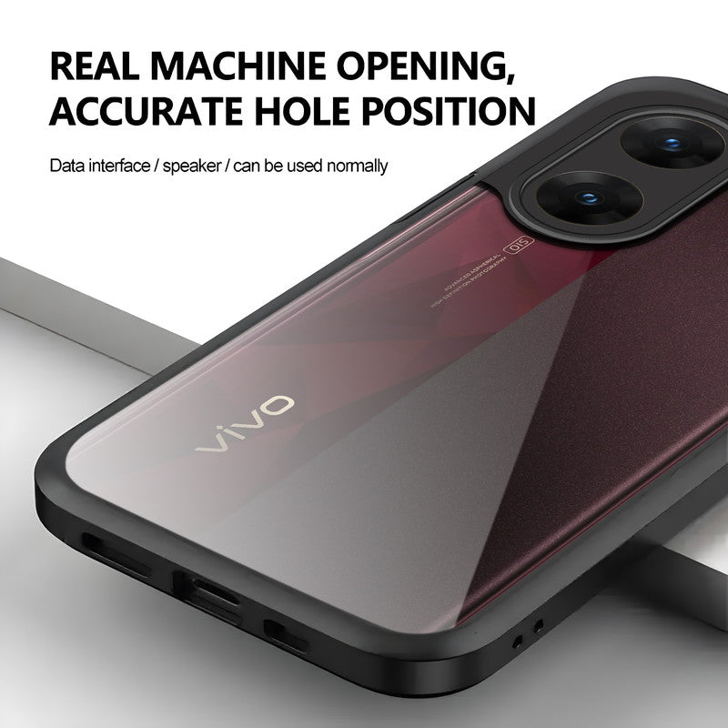 Transparent Case with Silicone Frame Back Cover for Vivo V29e 5G