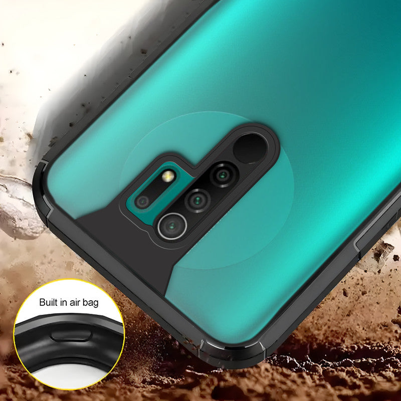 Silicone Frame Transparent Hard Back Cover for Redmi 9 Prime