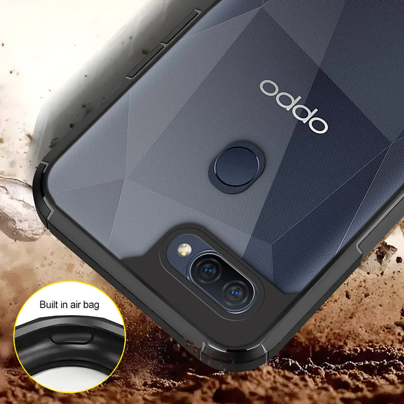 Silicone Frame Transparent Hard Back Cover for Oppo A12