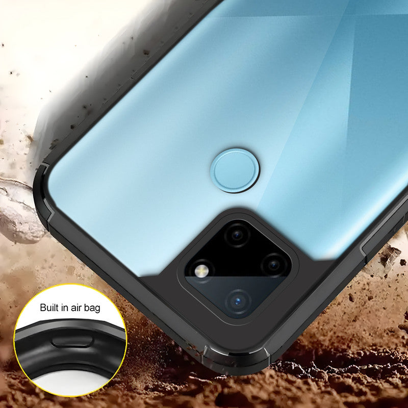 Silicone Frame Transparent Hard Back Cover for Realme C25Y