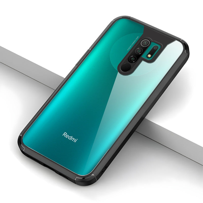 Silicone Frame Transparent Hard Back Cover for Redmi 9 Prime