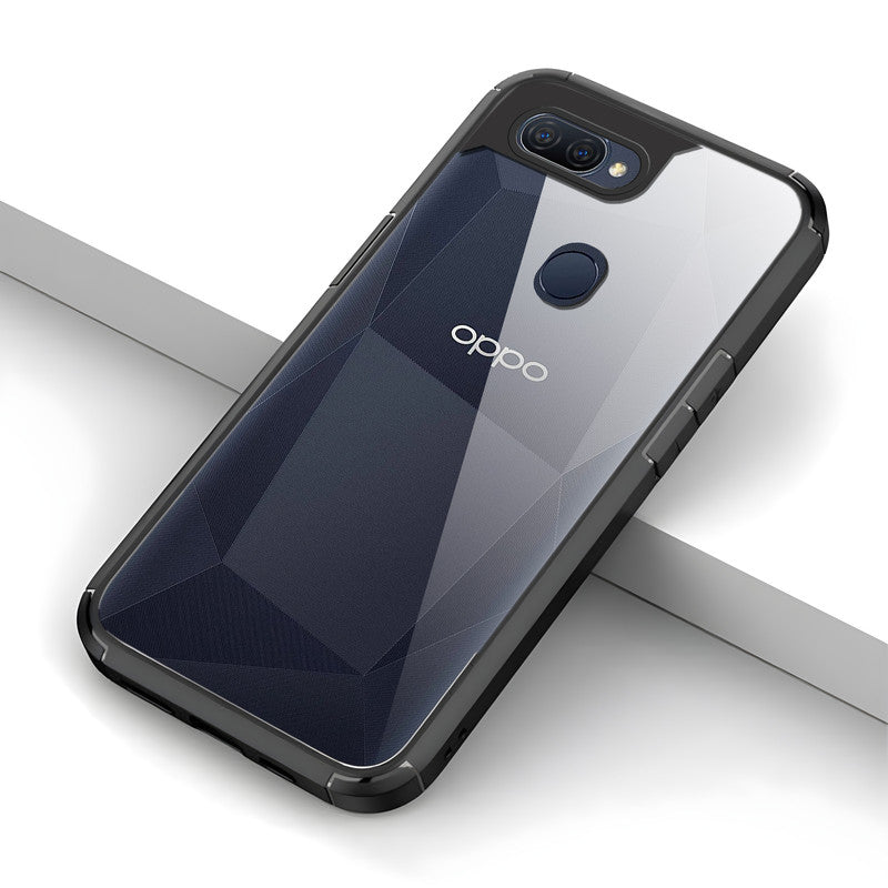 Silicone Frame Transparent Hard Back Cover for Oppo A12