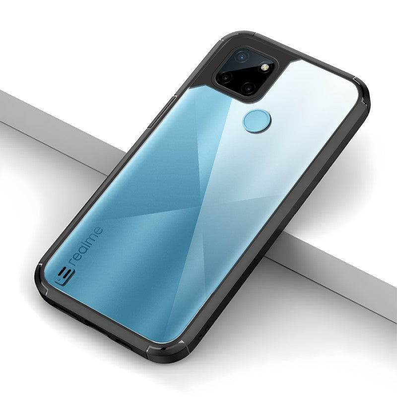 Silicone Frame Transparent Hard Back Cover for Realme C25Y