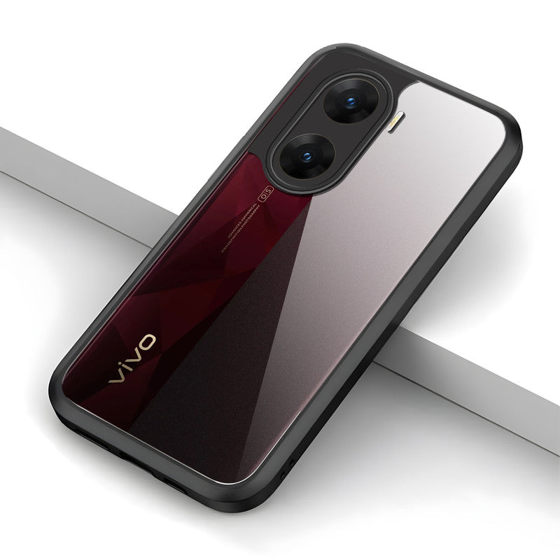 Transparent Case with Silicone Frame Back Cover for Vivo V29e 5G