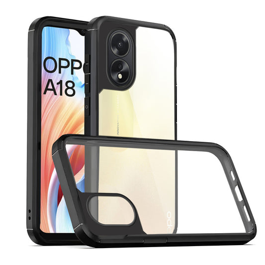 Silicone Frame Transparent Hard Back Cover for Oppo A18
