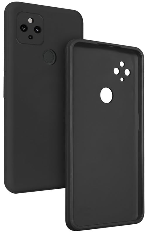 Silicon Back Case Cover for Google Pixel 4A 5G | Camera Bumper Protection Back Cover (Black)