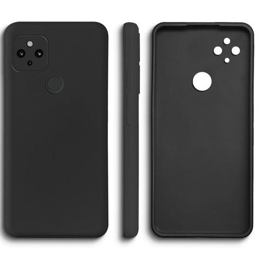 Silicon Back Case Cover for Google Pixel 4A 5G | Camera Bumper Protection Back Cover (Black)