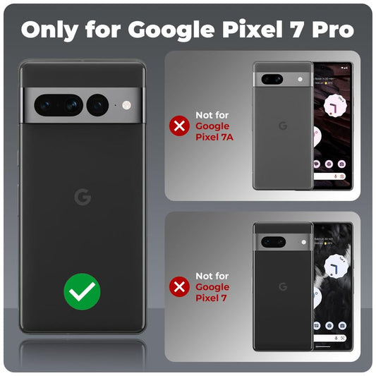 Clear Back Cover Case for Google Pixel 7 Pro | Ultra-Hybrid Shockproof Design | Camera Protection - Black Bumper & Transparent Back